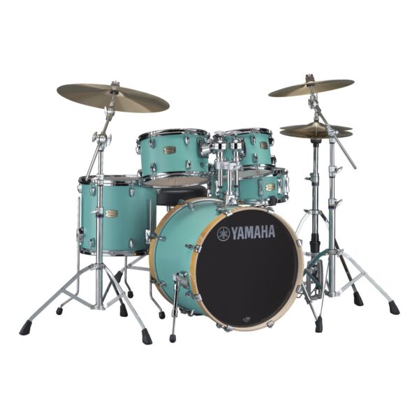 YAMAHA Stage Custom Birch 20/10/12/14/14 mit Hardware Matt Surf Green-1