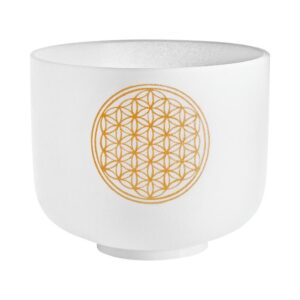 MEINL 8" Sonic Energy Crystal Singing Bowl Herzchakra - Blume des Lebens 128 Hz