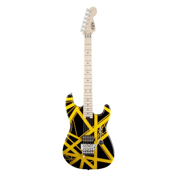 EVH Striped Black with Yellow Stripes B-Ware kleiner Lackriss-1