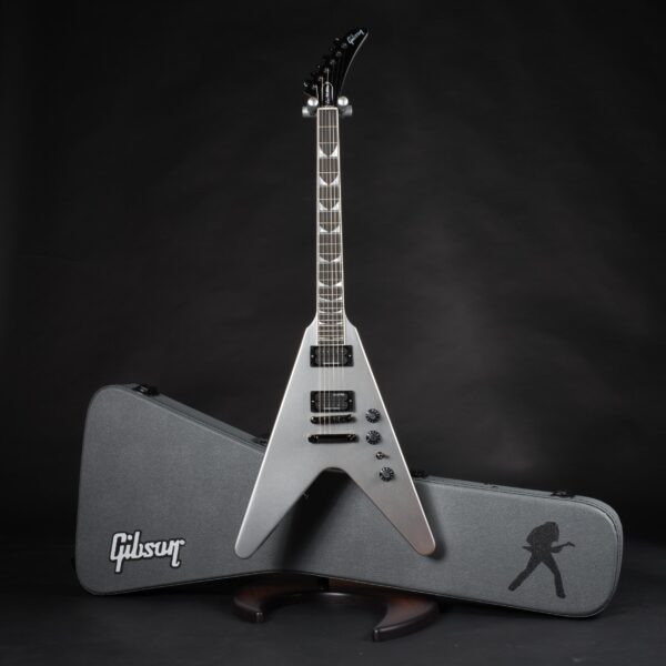 GIBSON Dave Mustaine Flying V EXP Silver Metallic -1