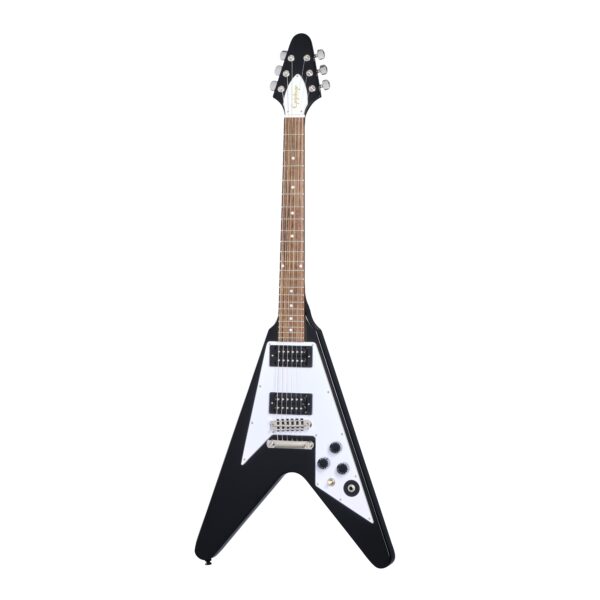 EPIPHONE Kirk Hammett 1979 Flying V Ebony (Incl. Hard Case)-1